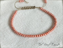 Load image into Gallery viewer, Salmon Pink Yoga Bracelet- Adjustable Yoga Bracelets- The Bead Farm
