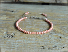 Load image into Gallery viewer, Salmon Pink Yoga Bracelet- Adjustable Yoga Bracelets- The Bead Farm
