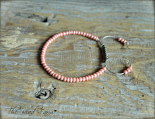 Load image into Gallery viewer, Salmon Pink Yoga Bracelet- Adjustable Yoga Bracelets- The Bead Farm
