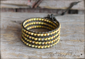 Leather Wrap Bracelet - Seed Bead Wraps - The Bead Farm