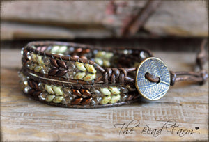 Leather Wrap Bracelet- Superduo Wraps - The Bead Farm