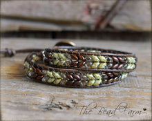 Load image into Gallery viewer, Leather Wrap Bracelet- Superduo Wraps - The Bead Farm
