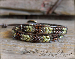 Leather Wrap Bracelet- Superduo Wraps - The Bead Farm