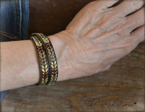 Leather Wrap Bracelet- Superduo Wraps - The Bead Farm