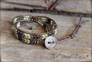 Leather Wrap Bracelet- Superduo Wraps - The Bead Farm