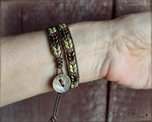 Load image into Gallery viewer, Leather Wrap Bracelet- Superduo Wraps - The Bead Farm
