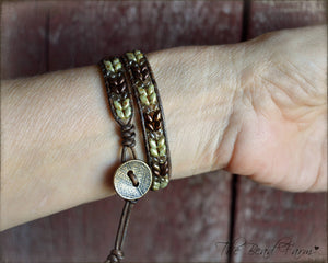 Leather Wrap Bracelet- Superduo Wraps - The Bead Farm