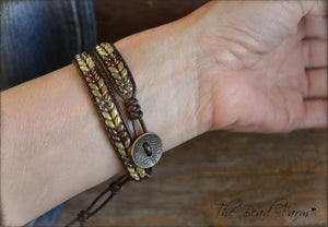 Leather Wrap Bracelet- Superduo Wraps - The Bead Farm