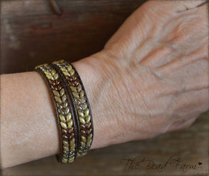 Leather Wrap Bracelet- Superduo Wraps - The Bead Farm