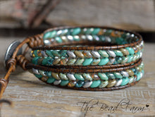 Load image into Gallery viewer, Leather Bracelet Wrap - Superduo Wraps - The Bead Farm
