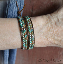 Load image into Gallery viewer, Leather Bracelet Wrap - Superduo Wraps - The Bead Farm
