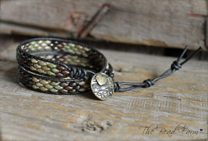 Leather Wrap Bracelet- Superduo Wraps - The Bead Farm