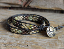 Load image into Gallery viewer, Leather Wrap Bracelet- Superduo Wraps - The Bead Farm
