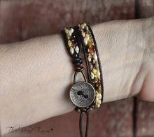 Load image into Gallery viewer, Beaded Leather Wrap Bracelet - Superduo Wraps - The Bead Farm
