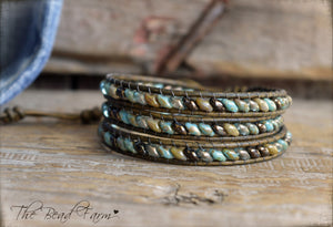 Women’s Leather Wrap Bracelet – Superduo Wraps – The Bead Farm