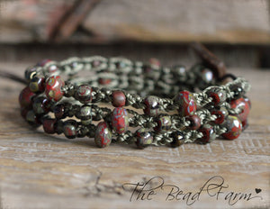 Boho Wrap Bracelet - Crocheted Bead Wrap - The Bead Farm