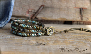 Women’s Leather Wrap Bracelet – Superduo Wraps – The Bead Farm