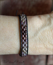 Load image into Gallery viewer, Beaded Leather Cuff Bracelet - Superduo Wraps - The Bead Farm
