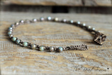 Load image into Gallery viewer, Crocheted Bead Anklet, Beaded Crochet Jewelry, Boho Style Anklet
