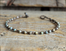 Load image into Gallery viewer, Crocheted Bead Anklet, Beaded Crochet Jewelry, Boho Style Anklet
