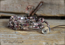 Load image into Gallery viewer, Knotted Leather Wrap Bracelet with Beads - The Bead Farm
