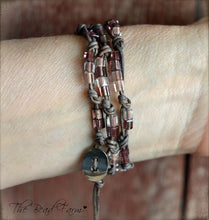 Load image into Gallery viewer, Knotted Leather Wrap Bracelet with Beads - The Bead Farm
