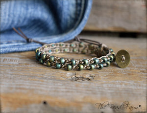 Boho Style Crocheted Wrap Bracelet / Choker Necklace - The Bead Farm