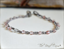 Load image into Gallery viewer, Hand Crocheted Boho Style anklet with pink beads - The Bead Farm
