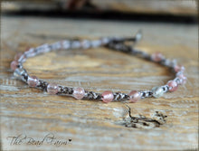 Load image into Gallery viewer, Hand Crocheted Boho Style anklet with pink beads - The Bead Farm

