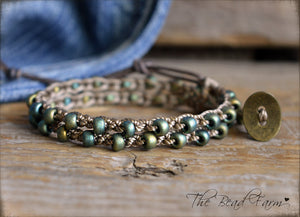 Boho Style Crocheted Wrap Bracelet / Choker Necklace - The Bead Farm