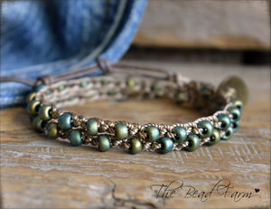 Boho Style Crocheted Wrap Bracelet / Choker Necklace - The Bead Farm