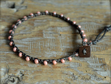 Load image into Gallery viewer, Hand Crocheted Coral Pink Seed Bead Anklet - The Bead Farm
