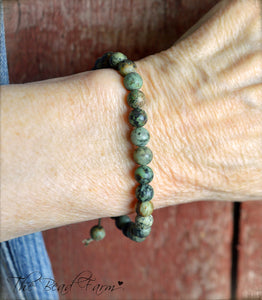 African Turquoise Bracelet- Adjustable Yoga Bracelet- The Bead Farm