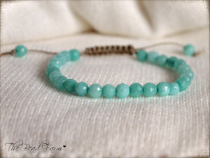 Amazonite Bracelet - Adjustable Yoga Bracelet - The Bead Farm