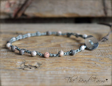 Load image into Gallery viewer, Hand Crocheted Dainty Anklet with Gemstones - The Bead Farm
