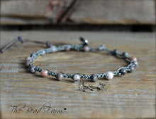 Load image into Gallery viewer, Hand Crocheted Dainty Anklet with Gemstones - The Bead Farm
