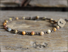 Load image into Gallery viewer, Hand Crocheted Dainty Anklet with Gemstones - The Bead Farm

