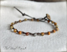 Load image into Gallery viewer, Hand Crocheted Dainty Anklet with Gemstones - The Bead Farm
