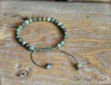 Load image into Gallery viewer, African Turquoise Bracelet- Adjustable Yoga Bracelet- The Bead Farm
