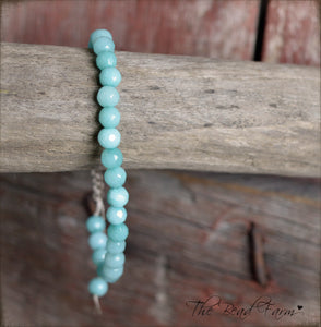 Amazonite Bracelet - Adjustable Yoga Bracelet - The Bead Farm