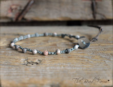 Load image into Gallery viewer, Hand Crocheted Dainty Anklet with Gemstones - The Bead Farm
