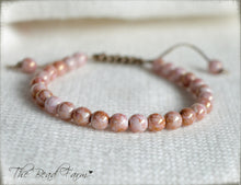 Load image into Gallery viewer, Handmade Adjustable Yoga Bracelet with Pink Czech Beads - The Bead Farm
