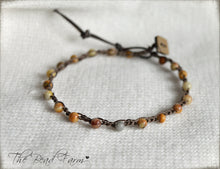 Load image into Gallery viewer, Hand Crocheted Dainty Anklet with Gemstones - The Bead Farm
