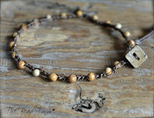 Load image into Gallery viewer, Hand Crocheted Dainty Anklet with Gemstones - The Bead Farm
