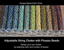 Load image into Gallery viewer, Knotted Leather Triple Wrap Bracelet with Picasso Beads - The Bead Farm
